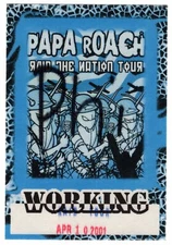 VINTAGE PAPA ROACH "RAID THE NATION TOUR" BACKSTAGE PASS - 2001