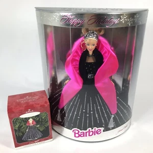 Happy Holidays 1998 Barbie Doll With Matching Hallmark Keepsake Ornament NEW
