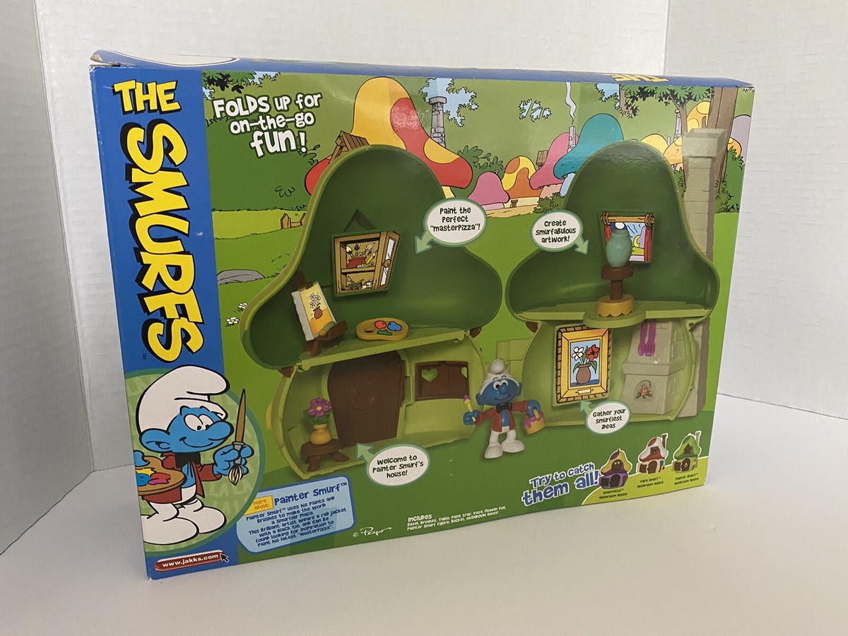 The Smurfs Painter Smurf Mushroom House Jakks Pacific Green