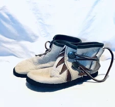 Cabin Fever Moccasin Co. Soft Leather Cream with Rubber Sole Shoes