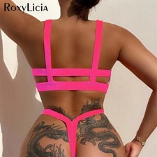 4 Colors Extreme Mini Micro Thong Bikini Women Swimwear Two-pieces Bikini Set