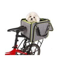 Petsfit Pet Carrier For Bicycle Gray And Green (back) Petsfit Pet Carrier For Bicycle Gray And Green (back)