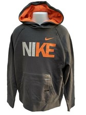 New NIKE Boys Pullover Hoodie Vented Shoulders Charcoal Grey Age 10-12 Years