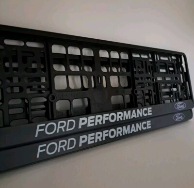 Neu x2 Ford Performance weiß Einfassungen Halter Rahmen für jedes Ford Modell Set