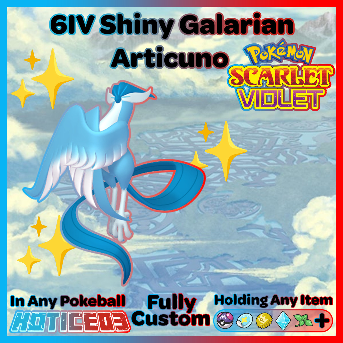 ✨ SHINY GALARIAN ARTICUNO ✨ 6IV TIMID BATTLE-READY, Pokemon Scarlet and  Violet