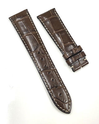 ゼニス　革バンド　アリゲーター　茶色 Genuine Zenith 20mm x 16mm Brown Alligator Leather Watch Small
