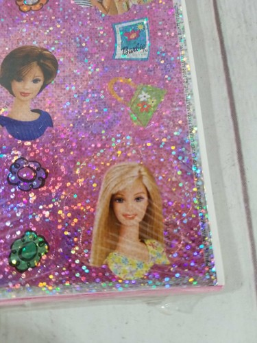 Adesivi vintage Hallmark Heartline Barbie scintillanti nuovi con scatola 1 foglio 2000 - Foto 6 di 10