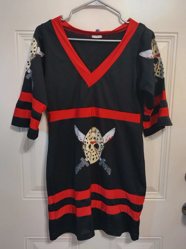 Camiseta Jason Voorhees Friday the 13th Usada Pequeña Disfraz Halloween BG27 Foto 2 de 4