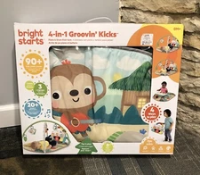 Bright Starts 4-in-1 Groovin’ Kicks Piano Gym Tummy Time Play Mat & Activity Set