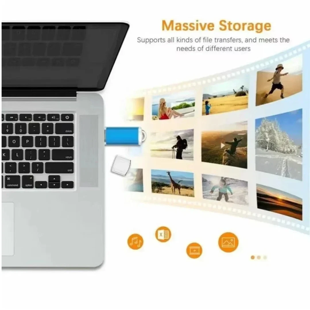 USB Flash Drive 2TB 2 in 1 OTG Type C USB 3.0 Universal Memory Stick