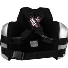 TMA Fight Sports Light Hitter Chest Rib Guard – White/Black, Muay Thai MMA Training, One Size