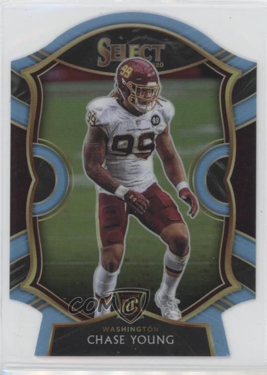 2020 Panini Select Concourse Light Blue Prizm Die-Cut Chase Young #64 Rookie RC