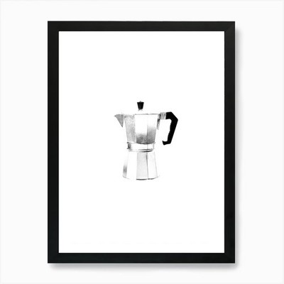 Kaffeemaschine Illustration Kunstdruck gerahmt Wandbild Poster Leinwanddruck Bild
