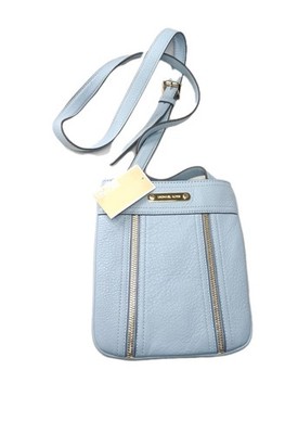 Michael Kors Moxley Crossbody Bag Pale Blue Leather Shoulder Bag Retail $148