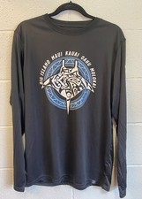NEW Men s XL Hawaii Island Crew Long-sleeved Rash Guard Sun Shirt Black UPF 50
