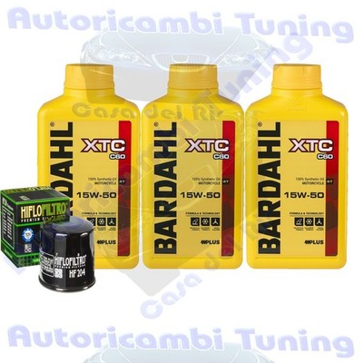 Set Service Bardahl Öl XTC 15W50 für Yamaha YFM450 Wolverine Sport 2007>2010