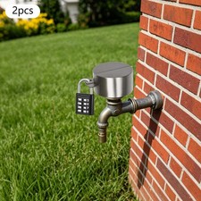 2 Pack Outdoor Stainless Steel Faucet Protective Covers Password Locks Kits