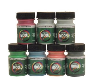 Badger 1715 Pacific Northwest Railroad Modelflex Acrylic Paints #1 (Set of 7)
