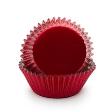 Fox Run Red Foil Baking Cups - Set of 32 Standard Size Cupcake Liners