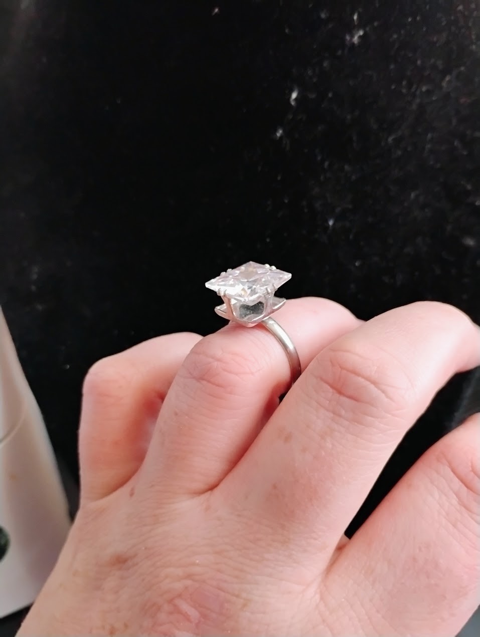 Sizeable Square cut engagement ring - image 3
