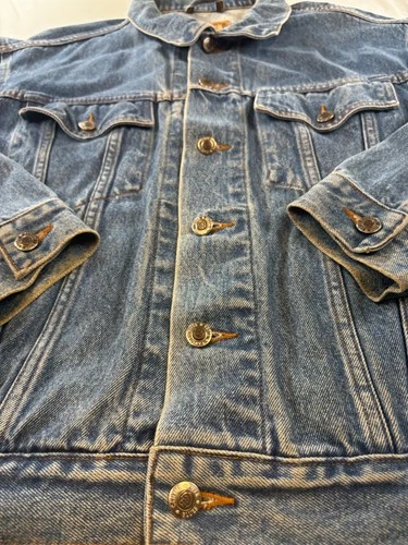 Vintage 90s Sears Canyon River Blues Denim Jacket Mens Sz Medium 100% Cotton image 4