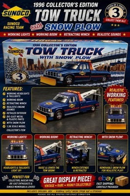Vintage Sunoco 1996 Collector s Edition Tow Truck Model w/ Snow Plow Series 3