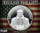 2025 - RELEASE THE LIST - Epstein  1 oz .999 Silver Shield MINIMINTAGE of 434