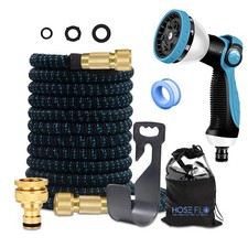 HoseFlo Heavy Duty Expandable Garden Hose Kit with 10-Function Spray Gun