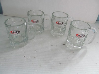 Set of Four A&W All American Food Short Mugs, 4.5'' Tall