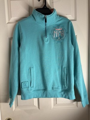 Wrangler NFR Prorodeo Quarter-zip Sweatshirt Women s Small Teal Embroidered