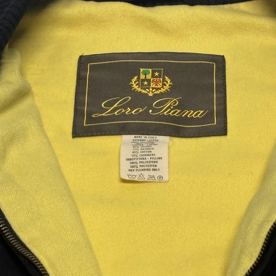 Chaleco Acolchado Loro Piana Para Hombres Negro Mezcla Cachemira Forro Cremallera Frontal Hecho en Italia Foto 2 de 4