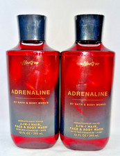 2 ADRENALINE Bath Body Works Men's 3 in 1 Hair Face Body Wash NEW 10 oz