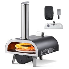 VEVOR Outdoor Pizzaofen 304,8mm Tragbarer Holzpelletofen Eisenspray Camping