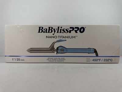 BaBylissPRO Nano Titanium 1.25 Curling Iron 450°F Blue Slightly Used w/ Box