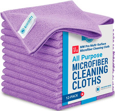 12" X 12" Pro Multi-Surface Microfiber Cleaning Cloths  Purple - 12 Pack  Prem