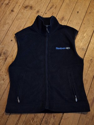 WOMENS VINTAGE REEBOK BLACK SPORTS SLEEVELESS GILET/BODYWARMER