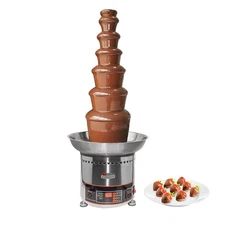 ALDKitchen Chocolate Fondue Fountain | Stainless Steel | 7-Tier | Digital | 110V