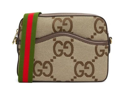 Gucci Jumbo Double G Big Old Flower Logo Crossbody Bag Unisex 10x2