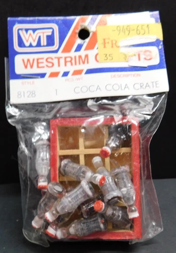 Vintage Miniature Coca Cola Wooden Crate and 12 Bottles
