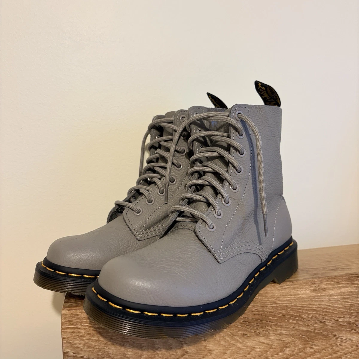 Dr. Martens 1460 Pascal Boot Mens 12 US Nickel‎ Grey Nubuck Leather NEW w/ Box Amazon.com: Dr. Martens Unisex 1460 Fashion Boot, Nickel  main image 2