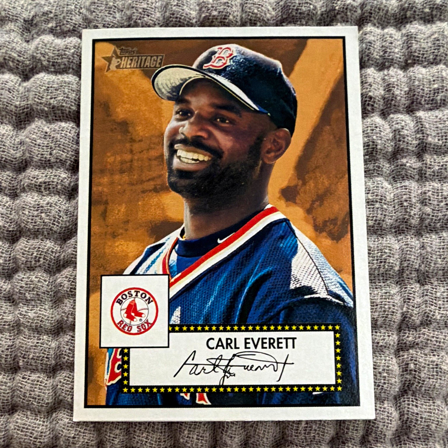 Topps Heritage 2001 Carl Everett Boston Red Sox #332 Base Set MLB Card