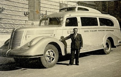 E.I.A.R. Equipped vehicle Fiat 1100  Musone  30s ~ photo F.to postcard