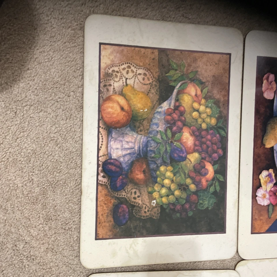Vintage Jason Placemats 4 Pc Set Large Fruit bowl - Image 4 of 4