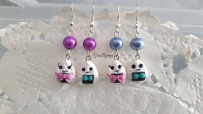 Paio Di Graziosi Orecchini A Gancio Pendenti In Argento Tibetano - Foto 6