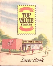 1966 TOP VALUE STAMPS SAVER BOOK SUPERMARKET DRUGS PARTIALLY FULL Z14
