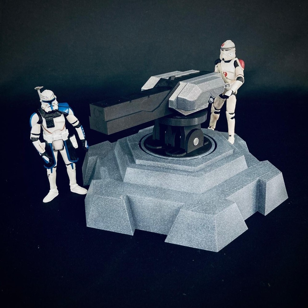 Custom 3.75 Inch 1:18 Scale Sci-Fi Diorama Stationary Railgun Prop