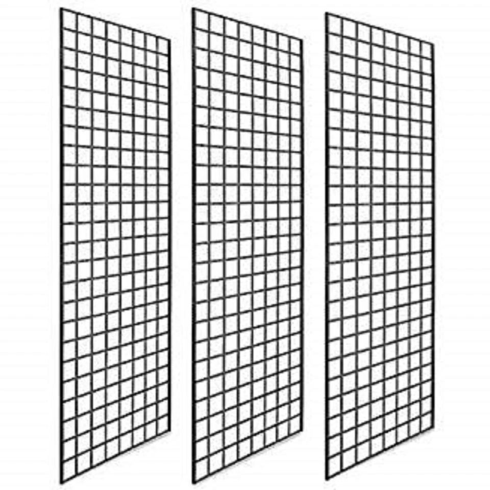 ONLY HANGERS Pack of 3 Gridwall Panels 2x6 BLACK