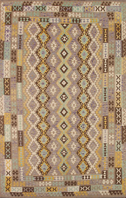 Tribal Nomadic-inspired Reversible Kilim Kelim Rugs 8x11 ft
