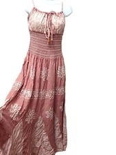 Flower Floral Tie Dye Star Design Hippie Maxi Spaghetti Dress Summer S M L Sun