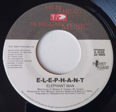 Elephant Man - E-L-E-P-H-A-N-T / Full Moon Version Vinyl 45 - 1999 VP Records 